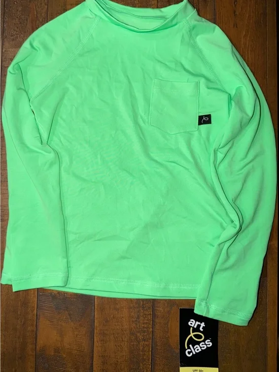 art class Neon Green Long Sleeve Pocket Tee
