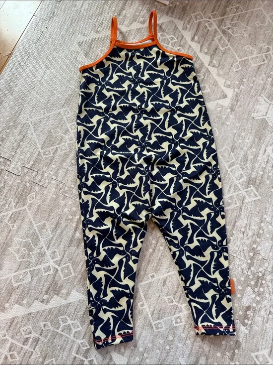 Designer Toddler Swim Top in Navy and Orange