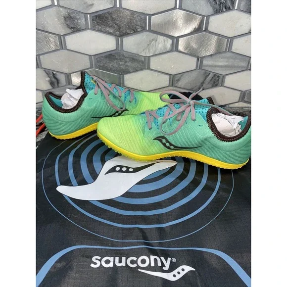 Saucony Womens Carrera Xc4 Flat Track & Field Shoe Blue Mutant sz 7.5 NEW‎