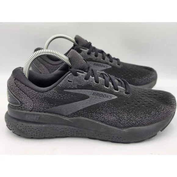 Brooks Ghost 16 Womens Size 8.5 B Shoes Triple Black Athletic Running Sneaker