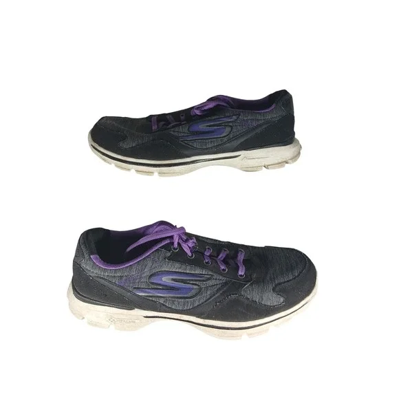 Skechers Go Walk Women's Black Purple‎ Athletic Shoes Size 8.5