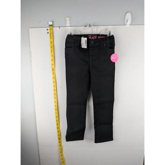 The Children's Place Girls Skinny Jeans Black Wash Adjustable Waist 5T 2084799