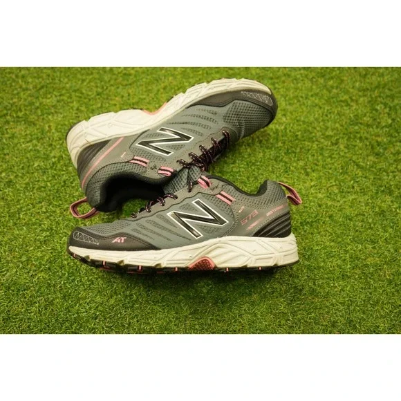New Balance 573 Women's 8.5 Running Shoes All Terrain Gray Pink Athletic Sneaker