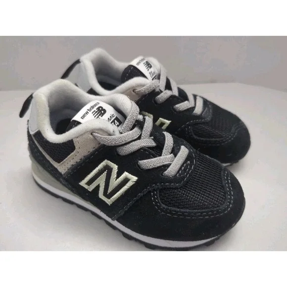 New Balance Baby/Toddler Unisex Classic 574 Sneaker Shoes Black/Gray Sz 5‎