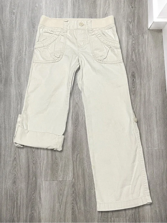The Children’s Place Girls Khaki Roll Tab Cargo Pants Size 6 Convertible Capri