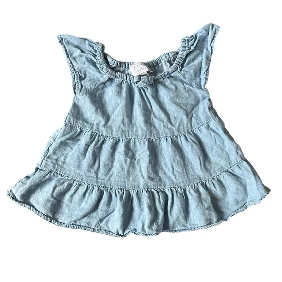 Children’s Place Baby Girl Tiered Chambray Dress | 9-12M