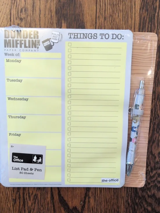 The Office Weekly *Planner Pad with Matching Pen