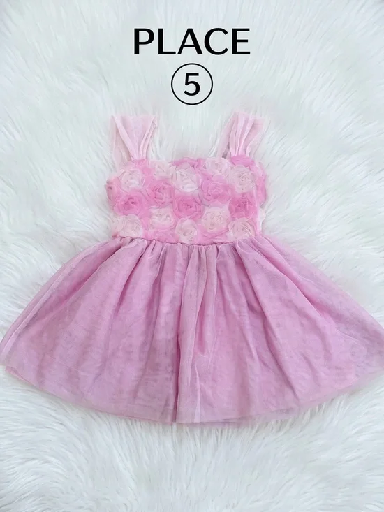 Children’s Place Pink Rose Dress – Size 5 – Great Condition