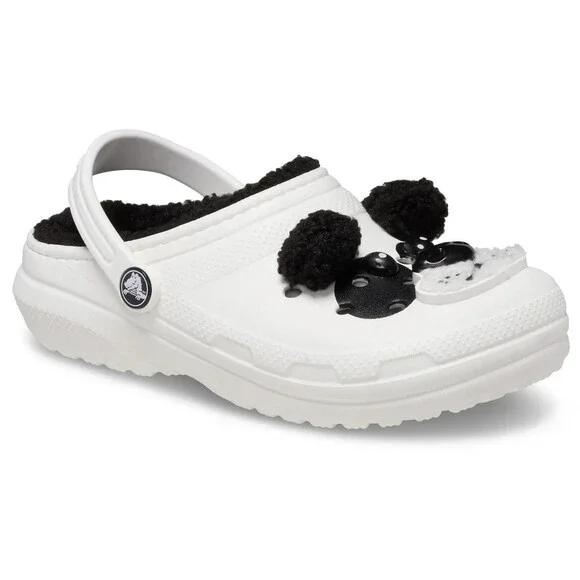 Crocs ClassicLined IAM Panda 210395-0WX Clog Toddler Chalk Comfort Shoes UWU1001