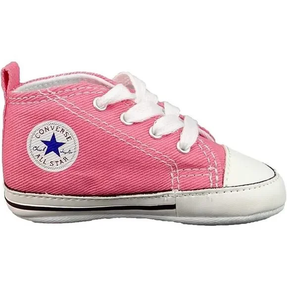 CONVERSE Baby Girl First Star High Top Sneaker NEW Pink Soft Sole Crib Shoes 3