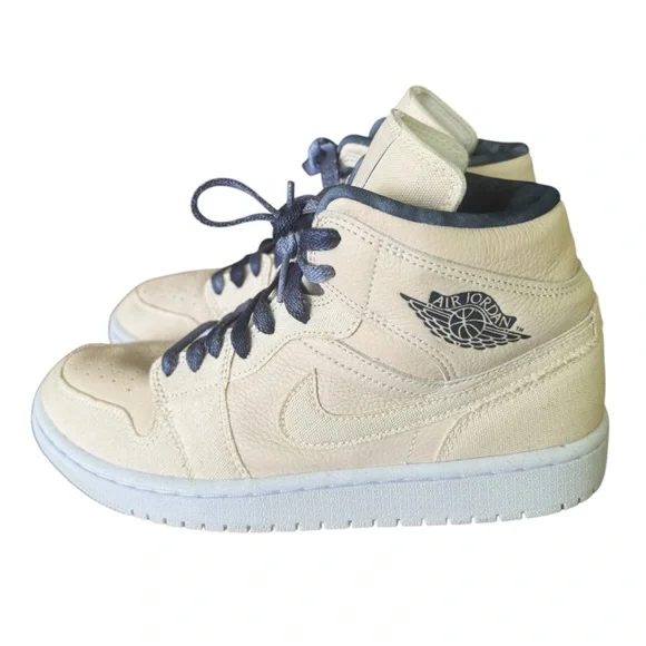 Nike Air Jordan 1 Mid SE Womens Size 8 Shoes Sanddrift Sail Navy DM9126-104