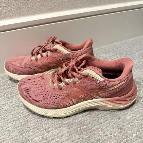 ASICS Shoes Womens Size 7 Pink Mesh Everyday Comfort Running AmpliFoam Sneakers