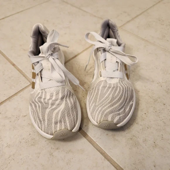 Adidas Bounce Edge Lux‎ Women's Running Shoes  White Grey Size 6.5