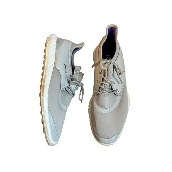 Puma Golf Womens Light Gray Shoes With Purple Interior