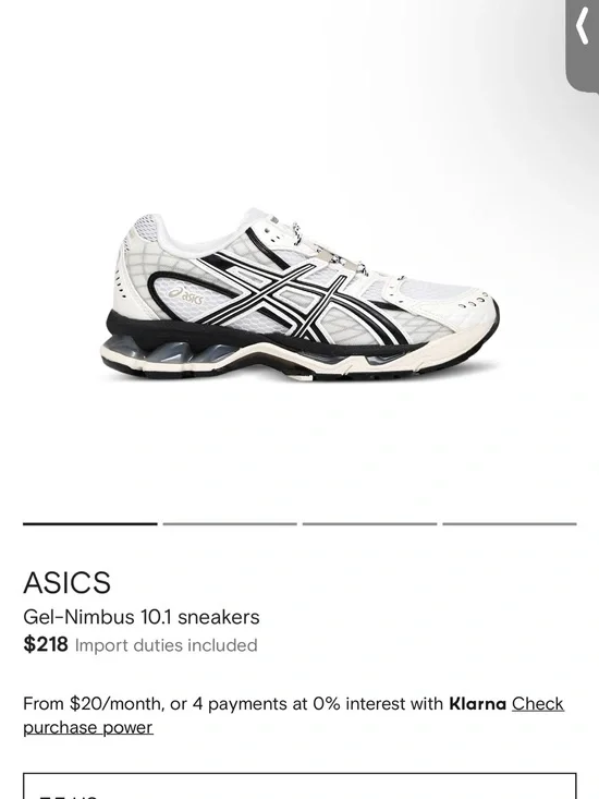 Asics White and Black Running Sneakers