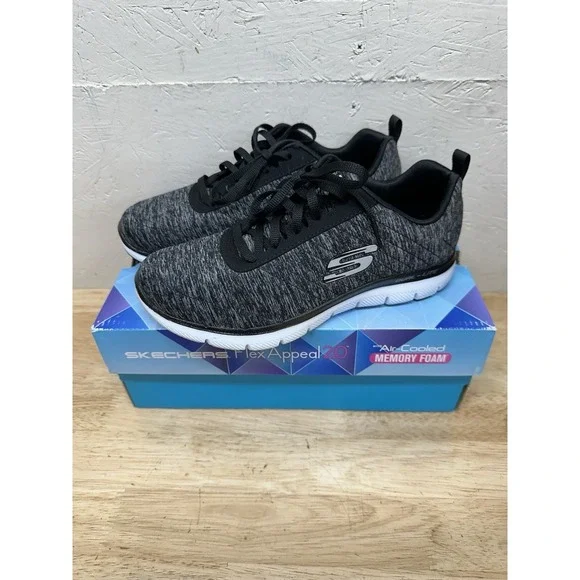 Skechers Shoes Womens Flex Appeal 2.0 Sneakers Black/White Size 6.5