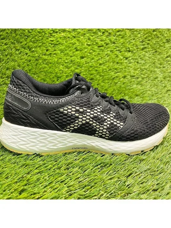 Asics RoadHawk FF2 Womens Size 6.5 Black White Athletic Running Shoes Sneakers