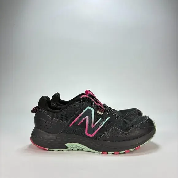 New Balance 410 V8 Black Bright Pink Trail Running Shoes WT410LC8 Womens Size 10