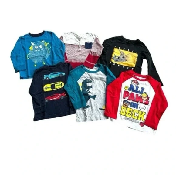 Lot of little boys long sleeve tees -6 pieces 3/4 year old Gymboree and more