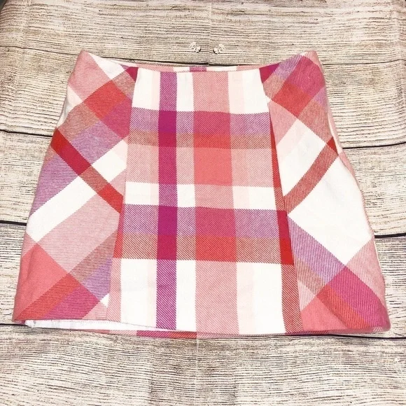 Gymboree Pink and White Plaid A Line Skirt Size 8
