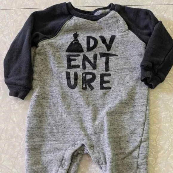 Gymboree 12mo Adventure One Piece‎ Romper Outfit Gray Black