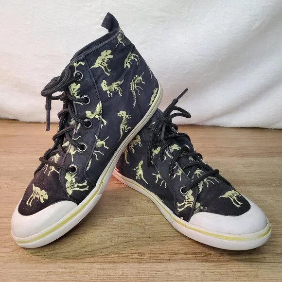 Gymboree Dinosaur Kids Glow In The Dark Shoes High Top Sneakers