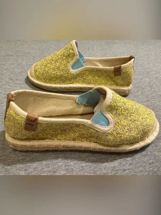 Coolway Yellow/Gray Textile Slip-On Espadrilles New With Box