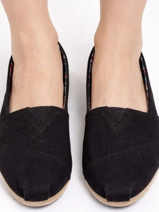 Women's BOBS Skechers, Black Espadrilles, Size 8, Slip-On Shoes