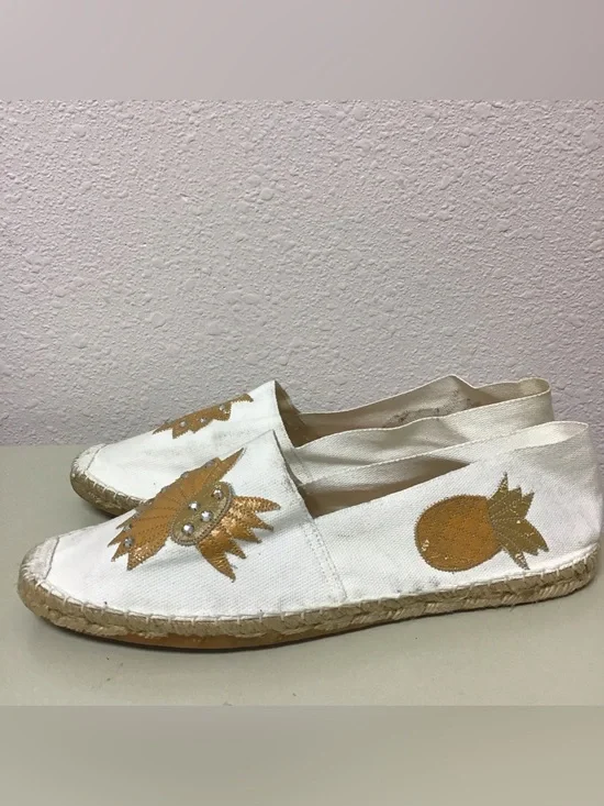 Unisa White Yellow Pineapple Tropical Espadrilles Spain (9)