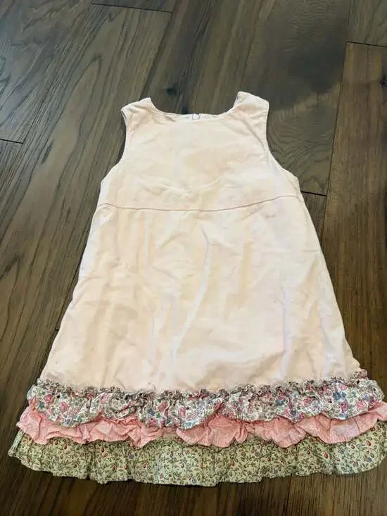 Gymboree Pink Corduroy Floral Ruffle Tiered Dress
