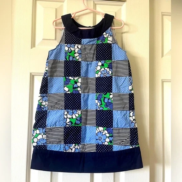 Gymboree size 6 patchwork navy/blue/green sundress