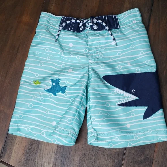 Gymboree Shark Toddler Bow Swim Trunks Shorts Sz 4T
