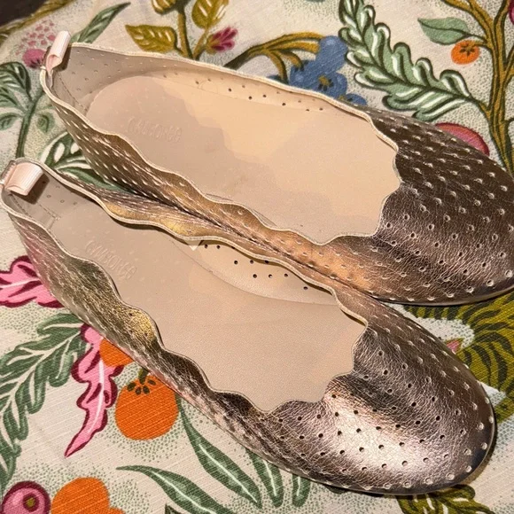 Gymboree Girls Flat Dress shoes Metallic‎ Rose Gold