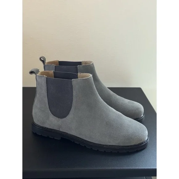 Janie‎ And Jack Boys The Suede Chelsea Boot Size 2 Dark Grey Barely Used