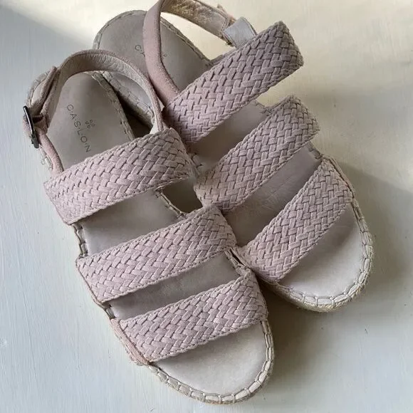 Nordstrom Caslon Braided Leather Espadrille Sandel Size 9.5