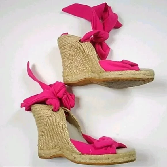 Pink Espadrille Wedge Sandals Women’s Size 6