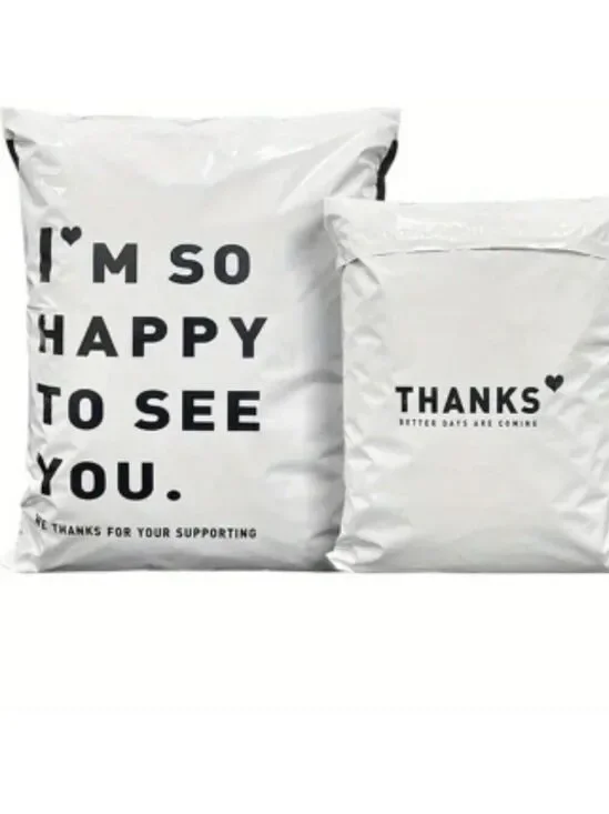Ten 9 x 14 poly mailers 'thanks' 
