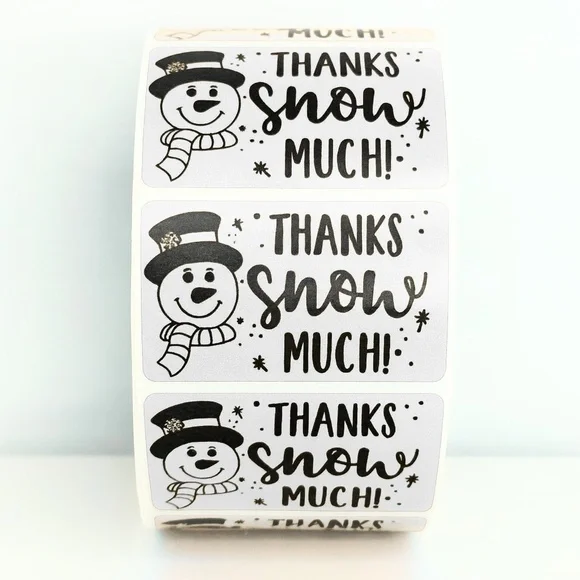 Christmas Snowman Stickers – Thank You Labels for small business 2