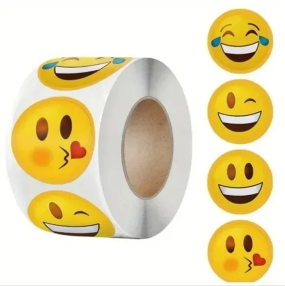 500 Pieces Roll Emoji Sealing Sticker