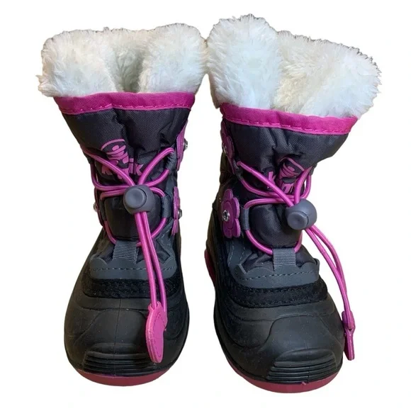 Kamik  Flower Faux Fur Toddler Snow Boots - Sz 5