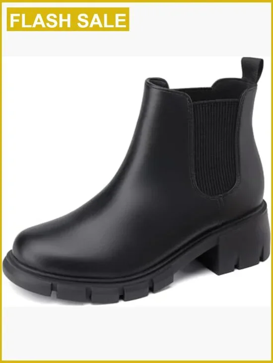Girls Slip On Chelsea Boots Lug Sole Ankle Booties Toddler Kid