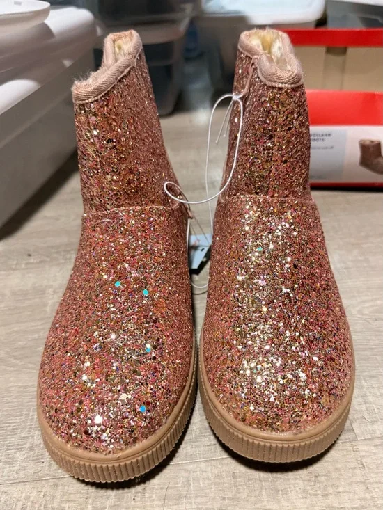 Cat & Jack Pink Glitter Kids Pull-On Boots
