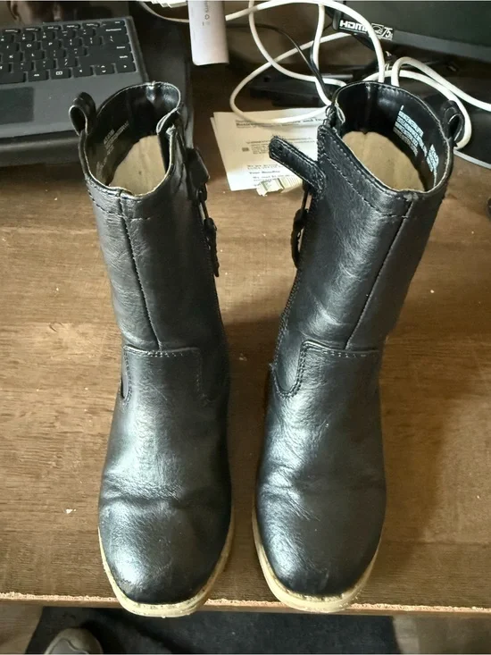 Cat & Jack Kids Black Mid-Calf Pull-On Boots for Toddlers