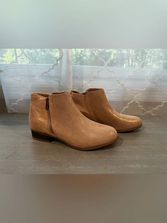 Sonoma Shimmery Blush Pink Ankle Boots