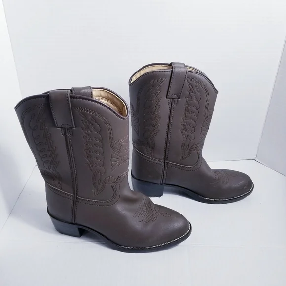 DURANGO KIDS BROWN COWBOY WESTERN BOOTS SIZE 2.5 D