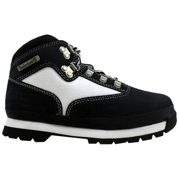 Big Kids Size 5 - Timberland Juniors Euro Hiker Mid Lace Hiking Boots Navy White