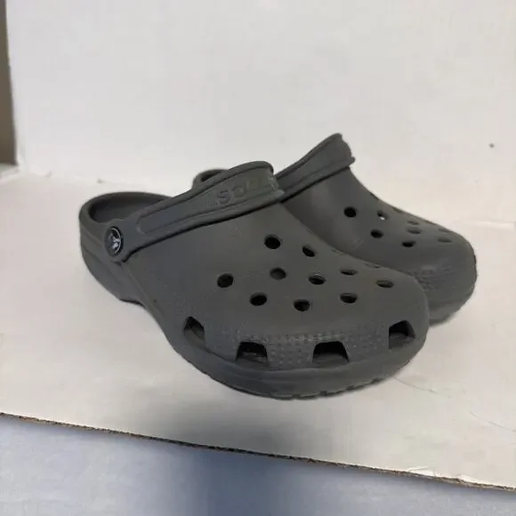 Crocs Classic Clogs Slate Gray Lightweight Comfort Casual Slip On Youth Size 2