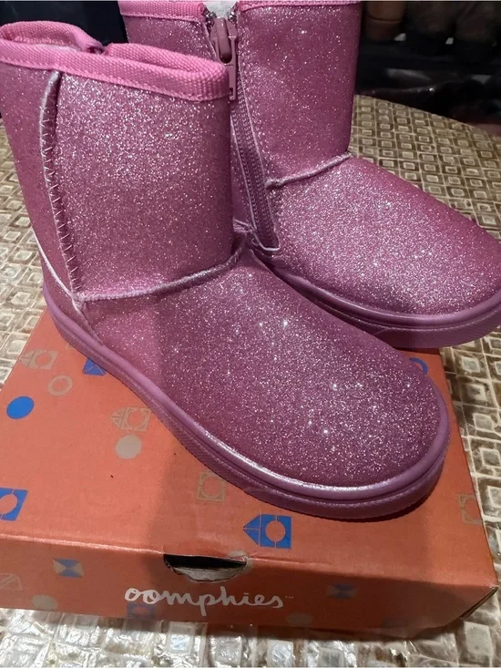 oomphies Glittery Pink Girls' Mid-Calf Boots