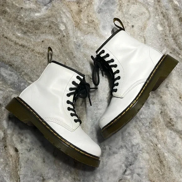Dr. Martens White Combat Kids Boots 1460 Toddler size 13