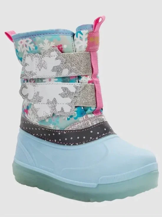 NWT Western Chief Toddler Denali Lighted Snowflake Winter Boots, Size 12T